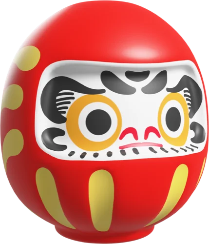 Daruma dourado, símbolo de sorte